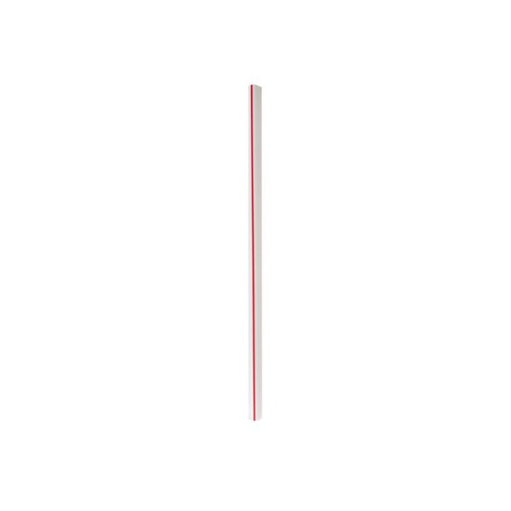 Wrapped Giant Straws, 7.75", Polypropylene, Red/White Striped, 300/Pack, 24 Packs/Carton. Picture 3