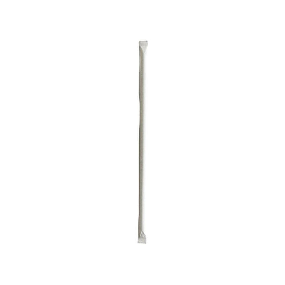 Wrapped Jumbo Straws, 10.25", Polypropylene, Clear, 500/Pack, 4 Packs/Carton. Picture 1