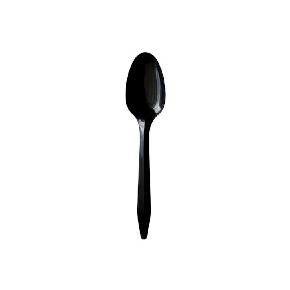 Mediumweight Polypropylene Cutlery, Spoon, Plastic, Black, 1,000/Carton. Picture 1