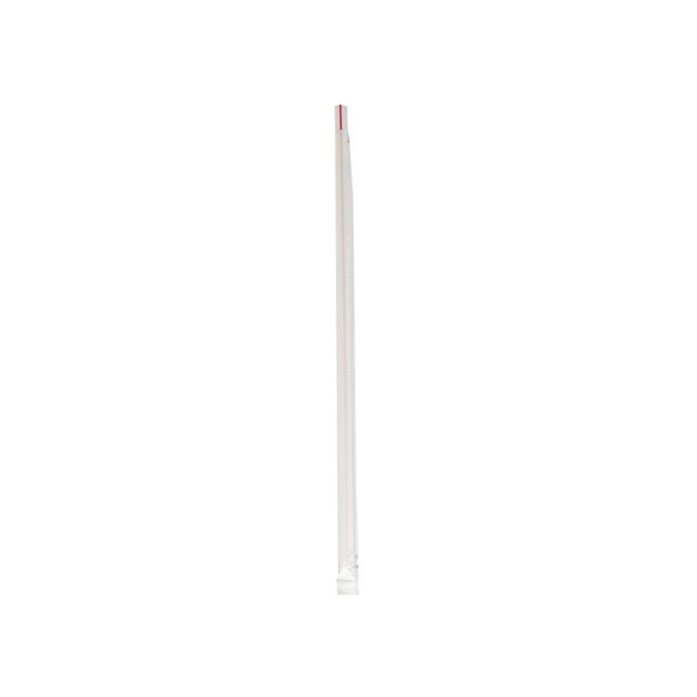 Wrapped Jumbo Straws, 10.25", Polypropylene, Red/White Striped, 500/Pack, 4 Packs/Carton. Picture 2