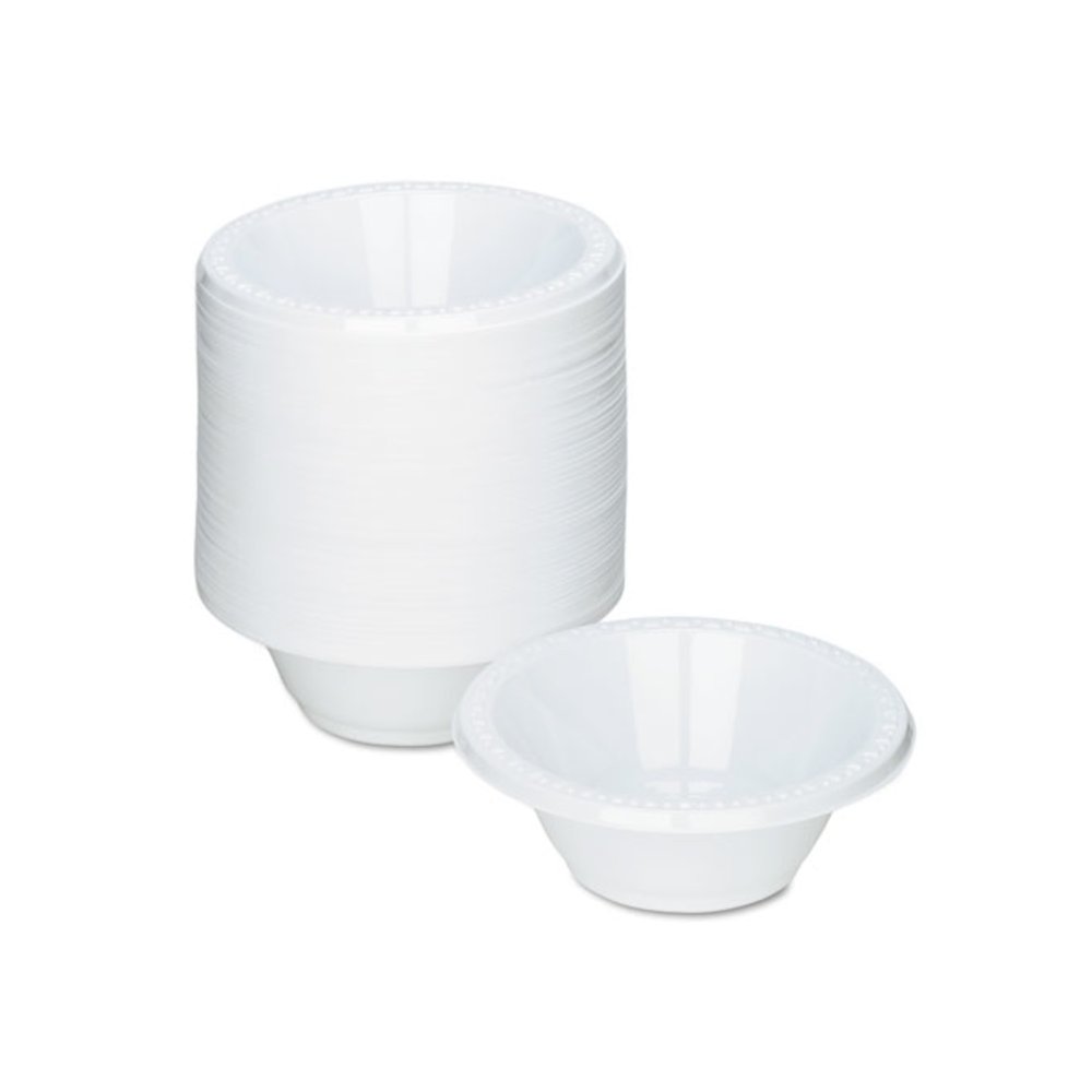 Plastic Dinnerware, Bowl, 12 oz, White, 125/Pack. Picture 2