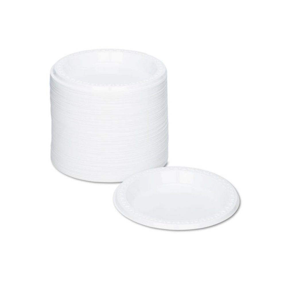 Plastic Dinnerware, Plates, 6" dia, White, 125/Pack. Picture 2