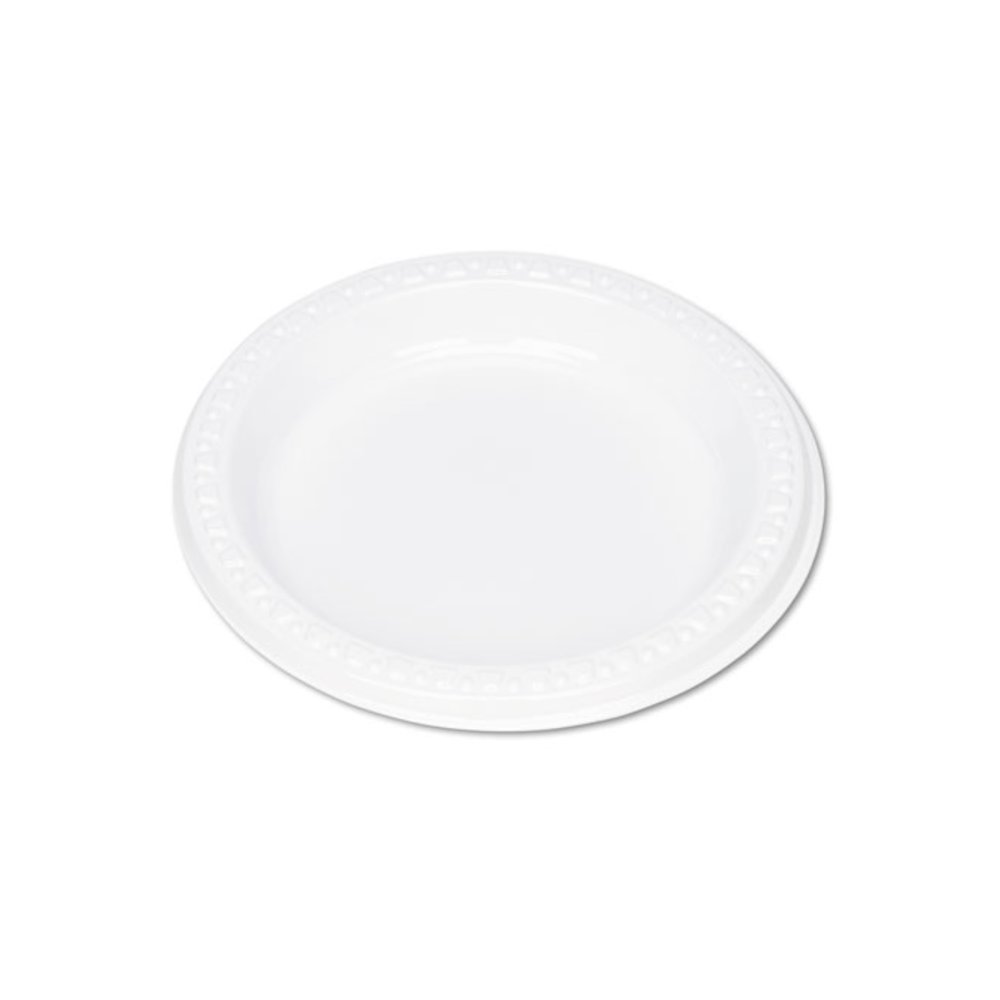 Plastic Dinnerware, Plates, 6" dia, White, 125/Pack. Picture 1