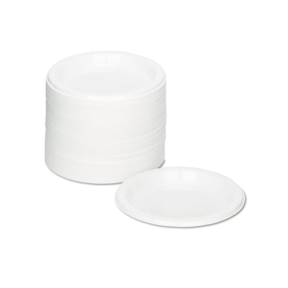 Plastic Dinnerware, Plates, 7" dia, White, 125/Pack. Picture 2
