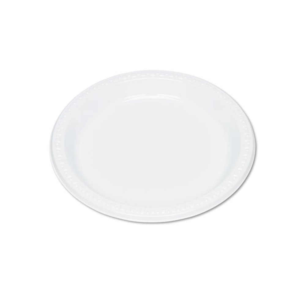 Plastic Dinnerware, Plates, 9" dia, White, 500/Carton. Picture 1