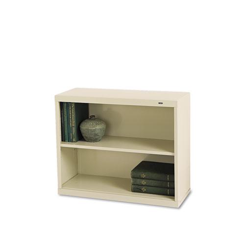 Metal Bookcase, Two-Shelf, 34.5w x 13.5d x 28h, Putty. Picture 1
