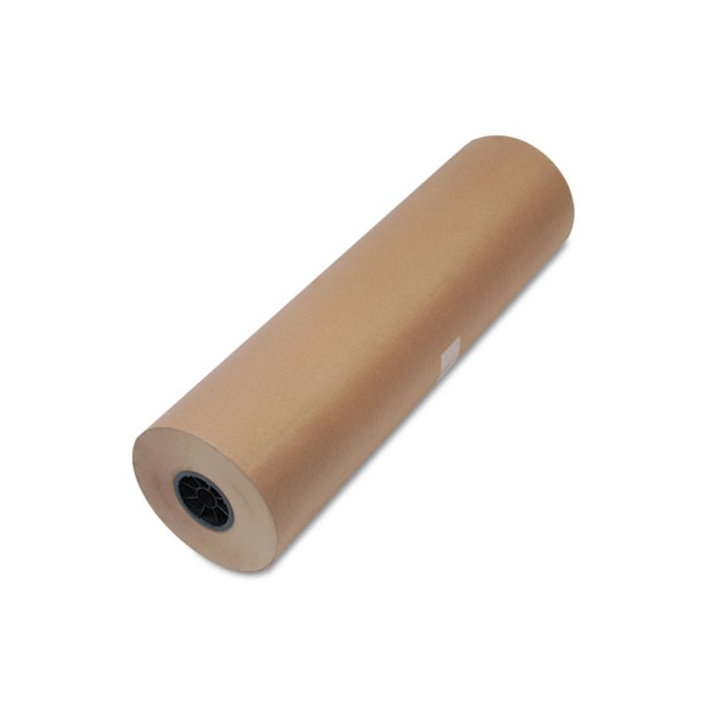 High-Volume Heavyweight Wrapping Paper Roll, 50 lb Wrapping Weight Stock, 30" x 720 ft, Brown. Picture 1
