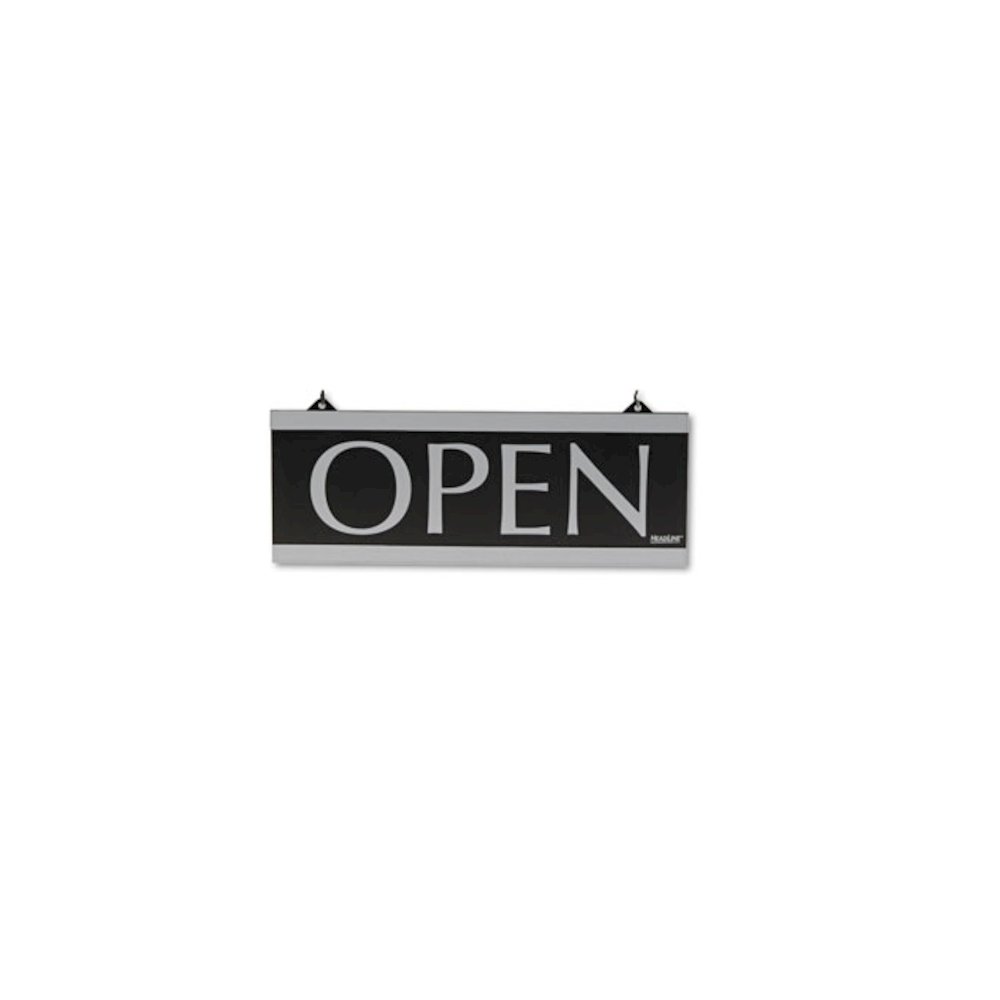 Century Series Reversible Open/Closed Sign, w/Suction Mount, 13 x 5, Black. Picture 1