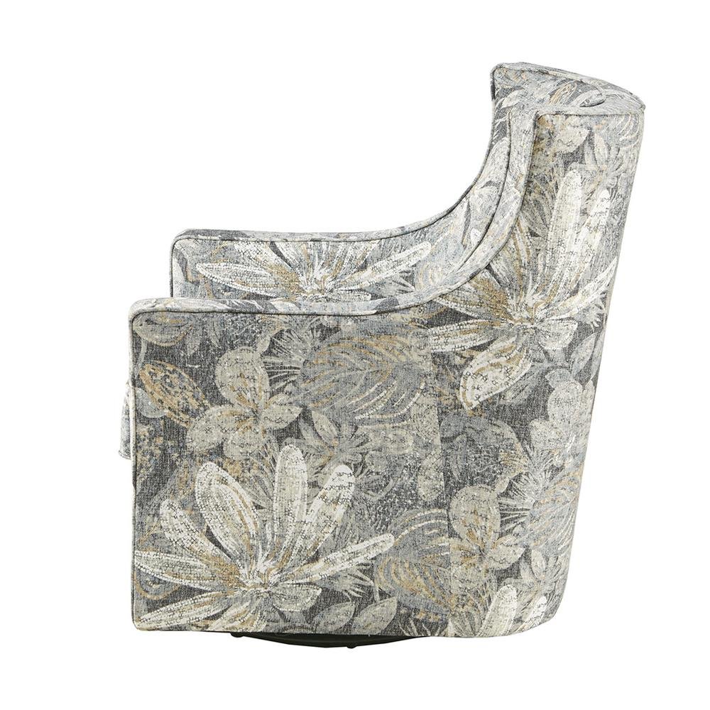 Blue Swivel Rocker Recliner Chair – Upholstered Glider for Comfort. Picture 4