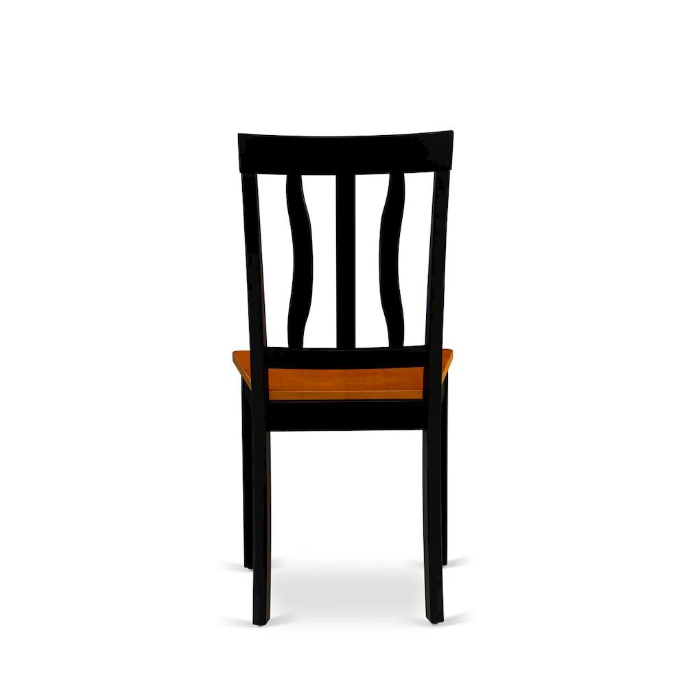 Antique Kitchen Dining Chairs - Slat Back Wooden Seat Chairs, Set of 2. Picture 6