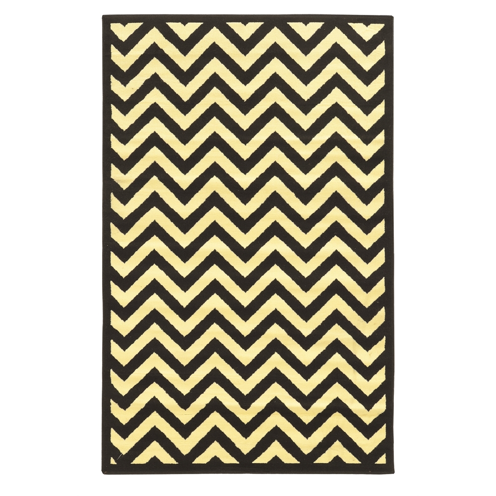 Capri Chevron Black & Cream 4.4x7.3, Rug. Picture 1