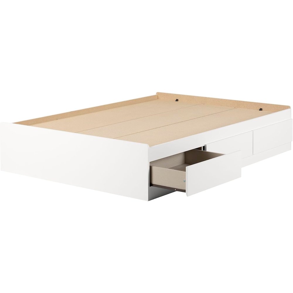 South Shore Step One Full Mates Bed (54'') with 3 Drawers, Pure White. Picture 1