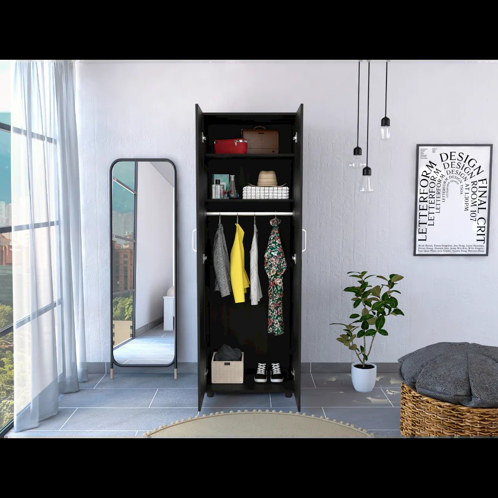 Aurora Armoire Black MDF. Picture 5