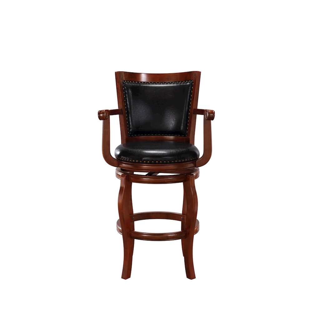 Jones Swivel Bar Stool - Black/Cherry. Picture 2