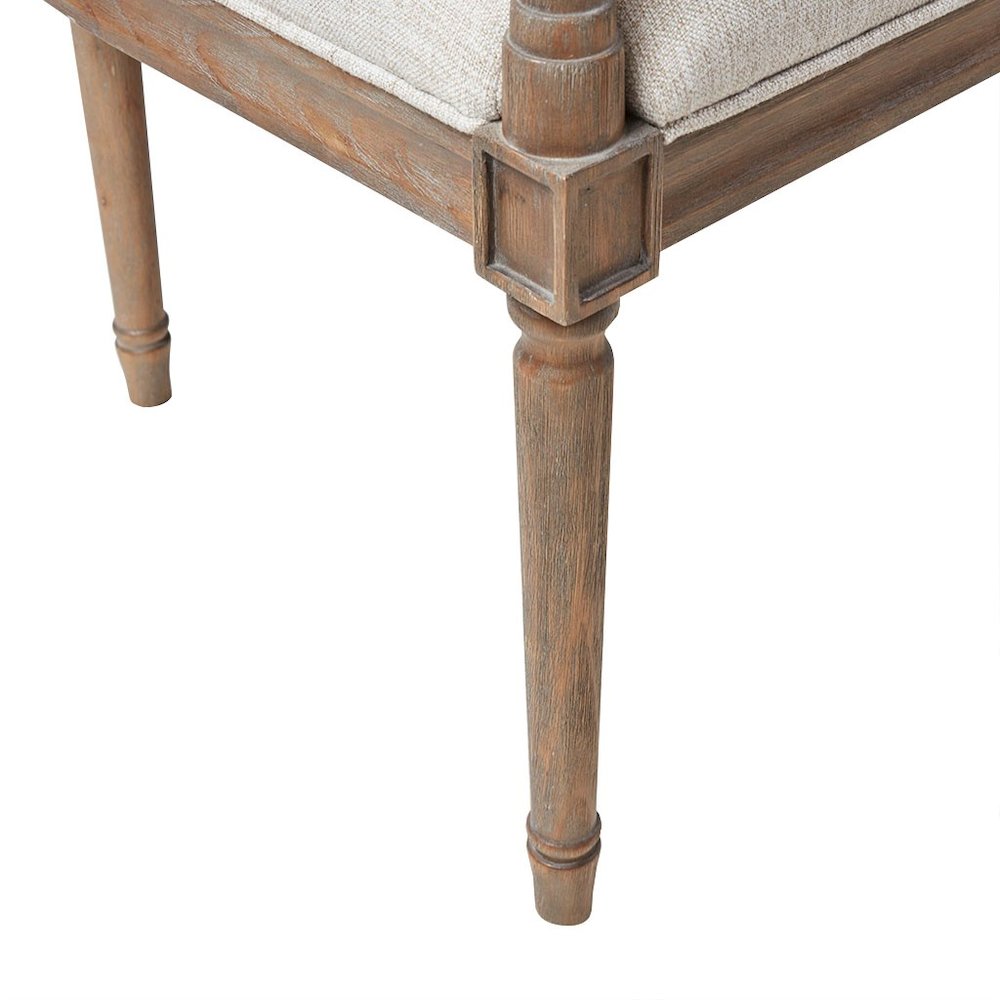 Madison Park Willshire Natural Rattan Settee With Padded Arm Rest Beige 47.25". Picture 5