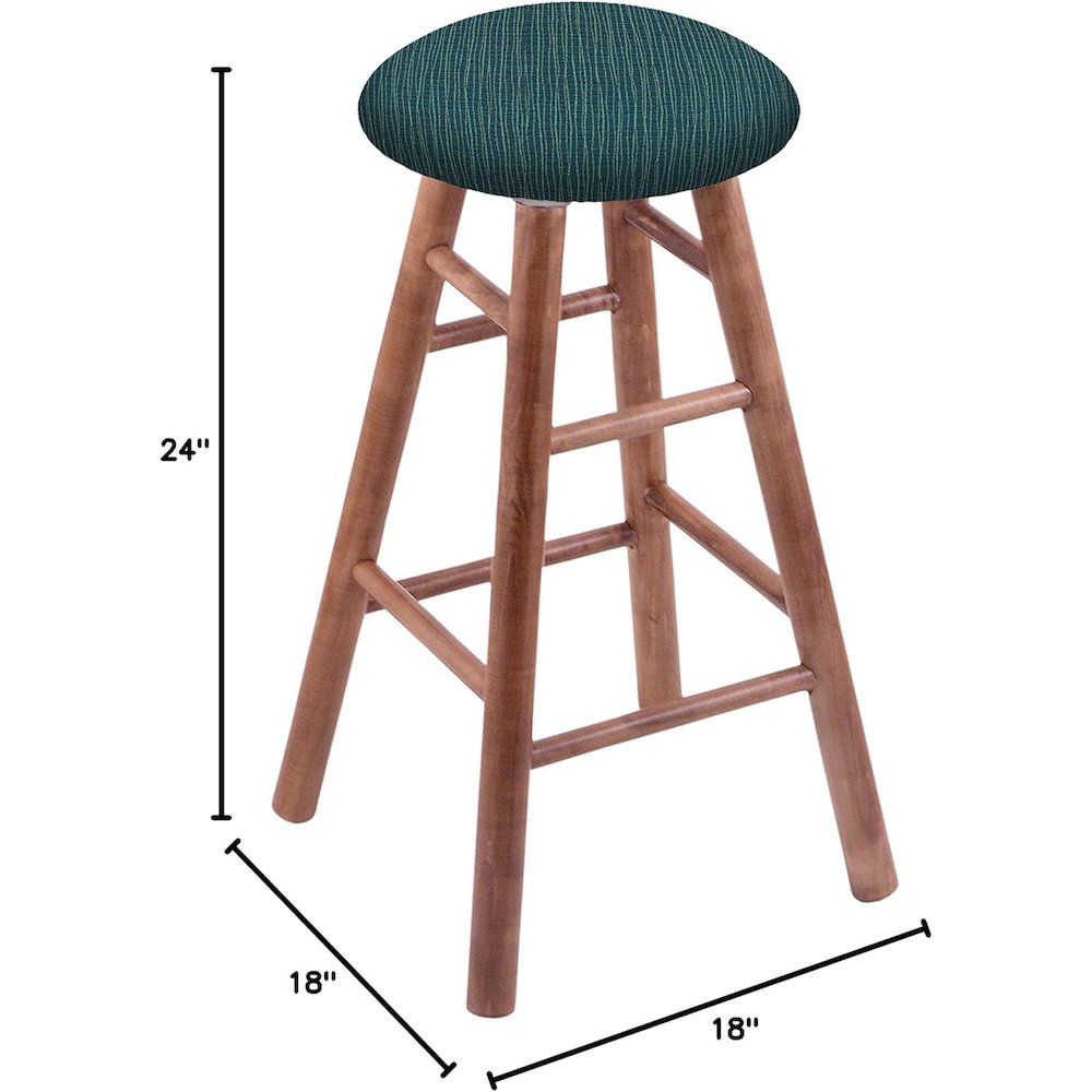Maple Round Cushion 24" Swivel Counter Stool with Smooth Legs, Medium Finish, and Graph Tidal Seat. Picture 2