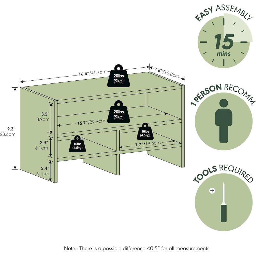 Furinno Hermite Desk Top Organizing Shelf Bookcase, Espresso. Picture 5