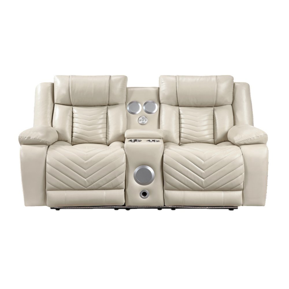 Sensa Power Reclining Loveseat.withBluetooth Speaker with Led Belt Beige. Picture 2