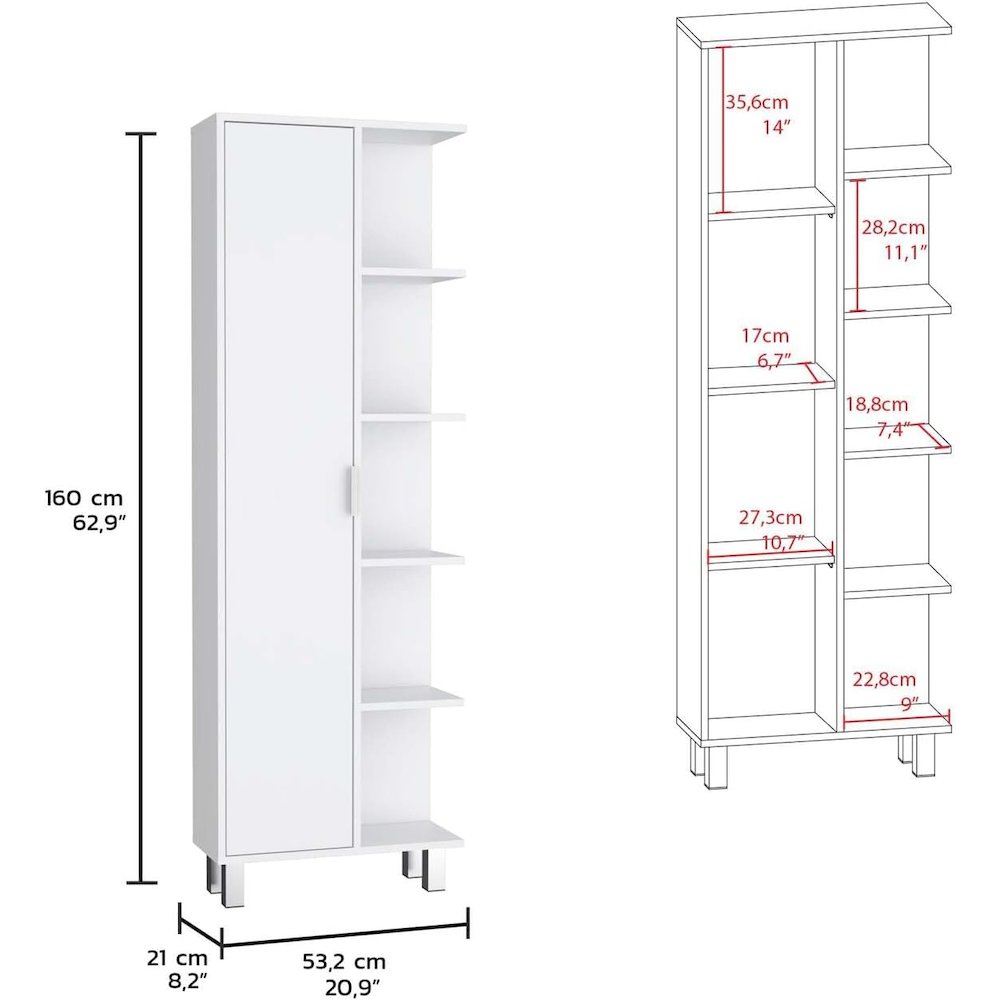 Crovie Linen Cabinet White MDF. Picture 4