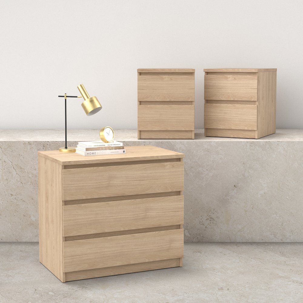 Scottsdale 3-Piece Bedroom Set - Chest And Nightstand Set Of 2, Jackson Hickory. Picture 2