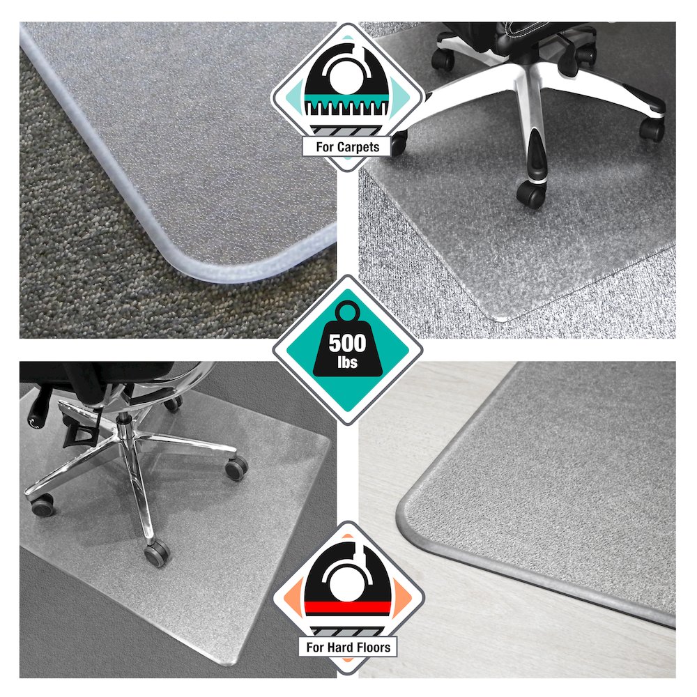 Extra Thick Chair Mat for Hard Floors & Carpets - 46" x 60". Picture 2
