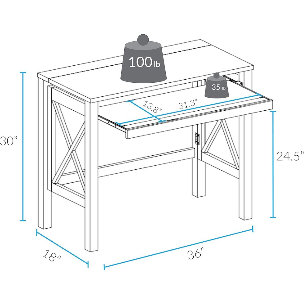 Montego Folding Desk with Pull-Out-Espresso. Picture 8