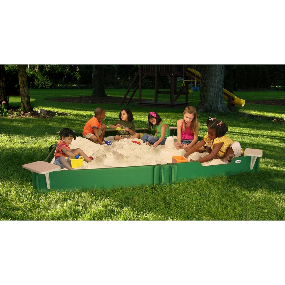 Sandbox 10'X10' with Seats and Cover included. Picture 2