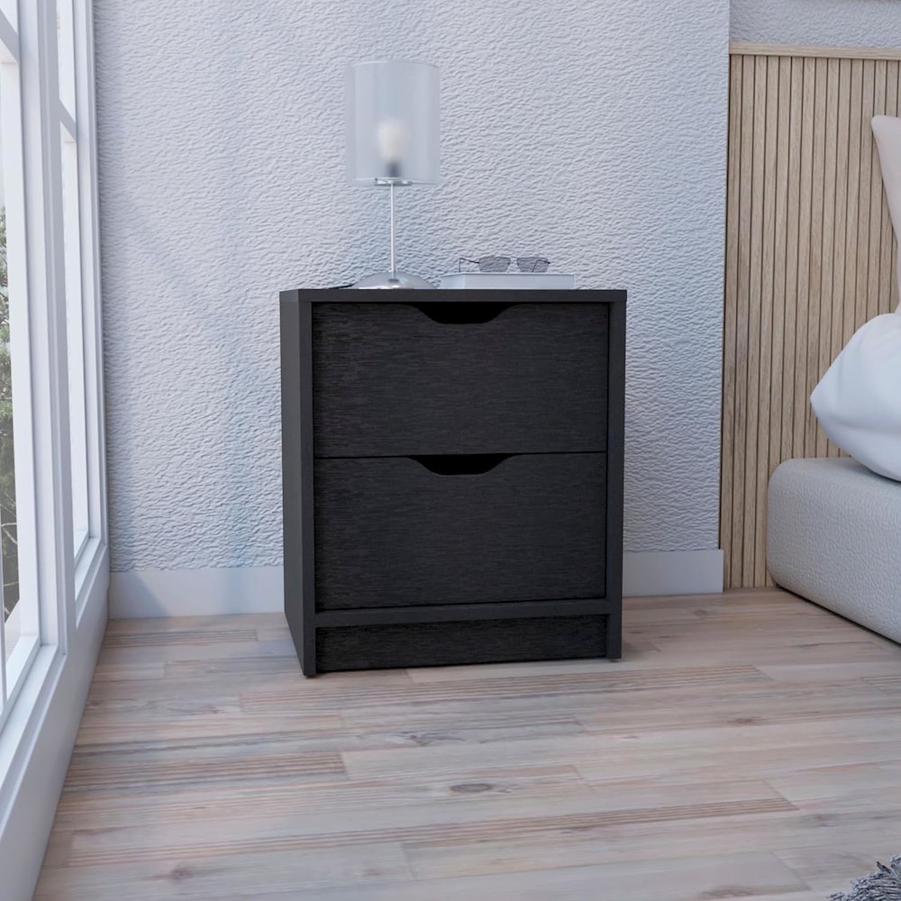 Basilea Nightstand Black MDF. Picture 3