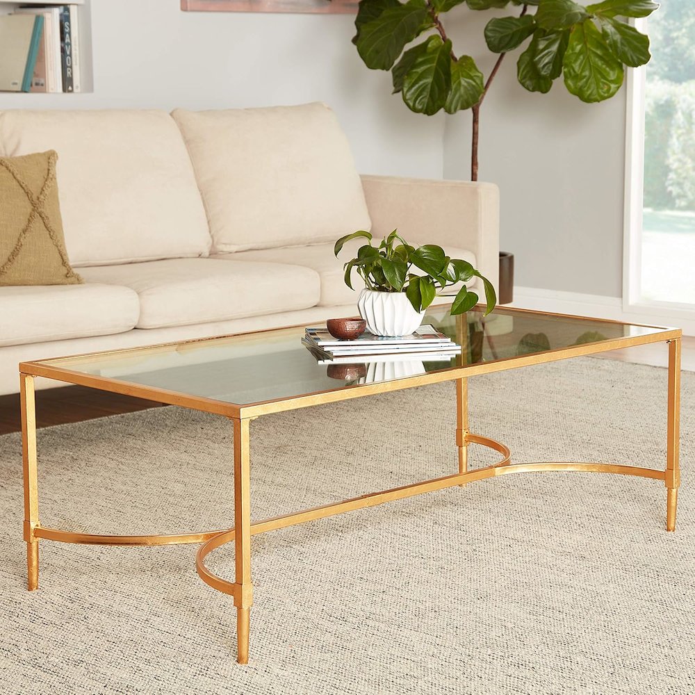 Safavieh Home Collection Antwan Gold Coffee Table. Picture 7