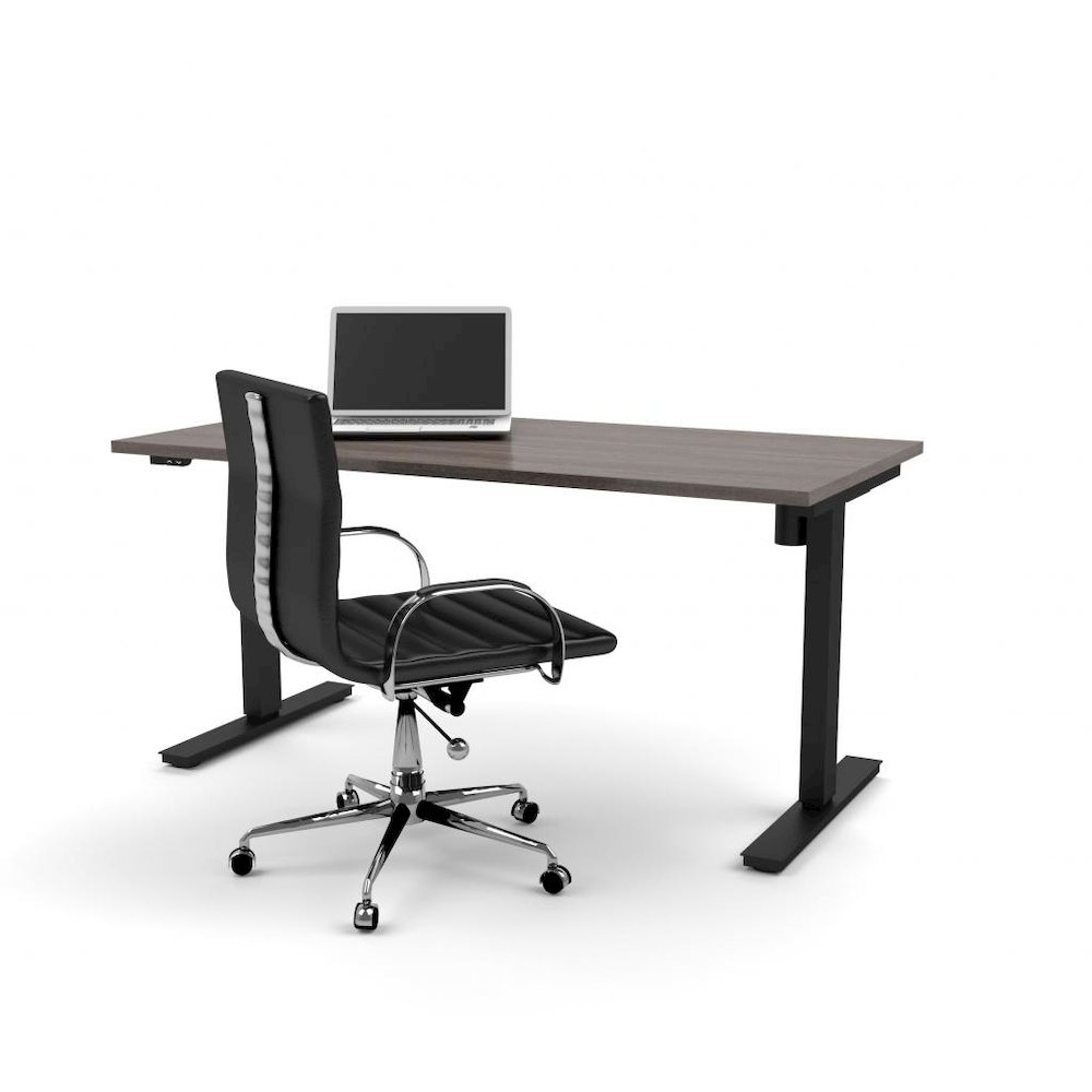 30" x 60" Electric Height adjustable table in Bark Gray. Picture 4