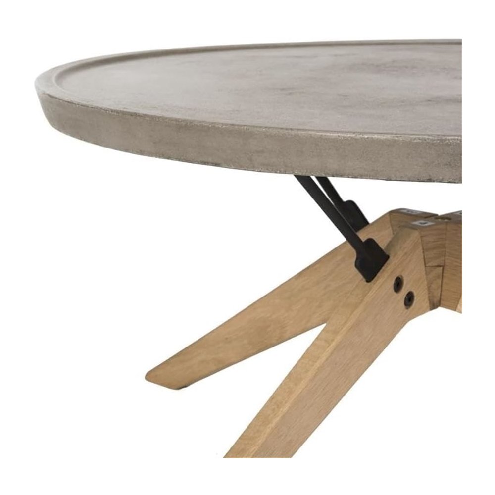Bryson Indoor/Outdoor Modern Concrete Round 14.57-Inch H Coffee Table. Picture 2
