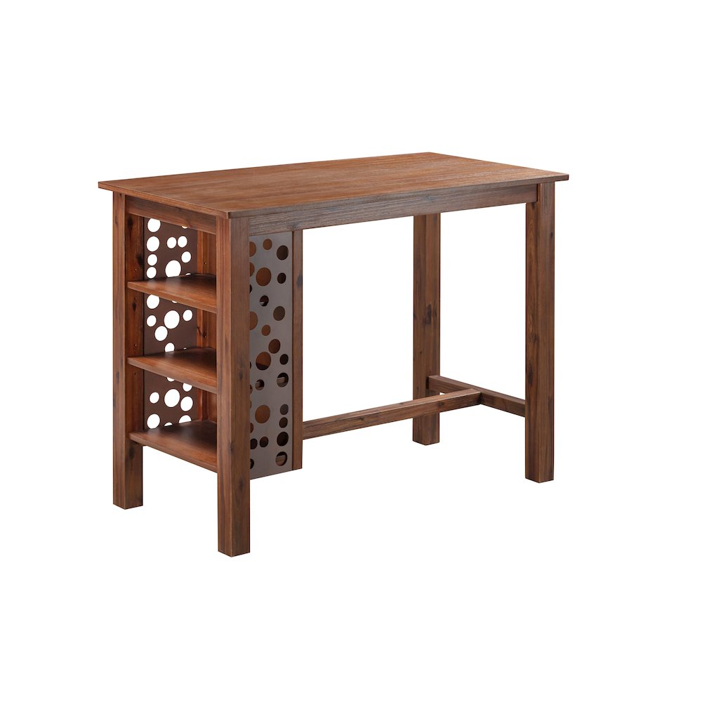 Brittany Rectangular Counter Height Bar Table - Chestnut Wire-Brush. Picture 1