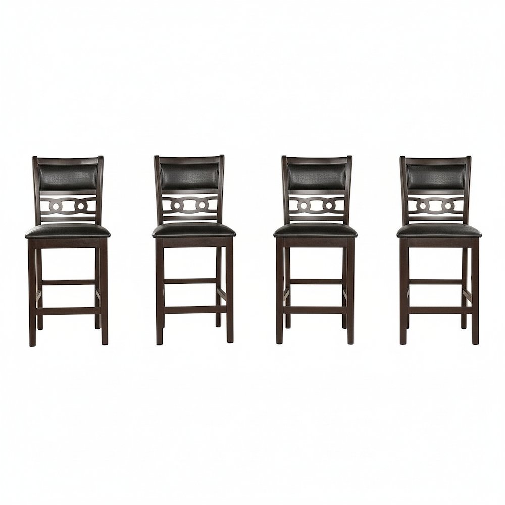 Gia Ebony Wood Counter Chair with PU Seat (Set of 4). Picture 1