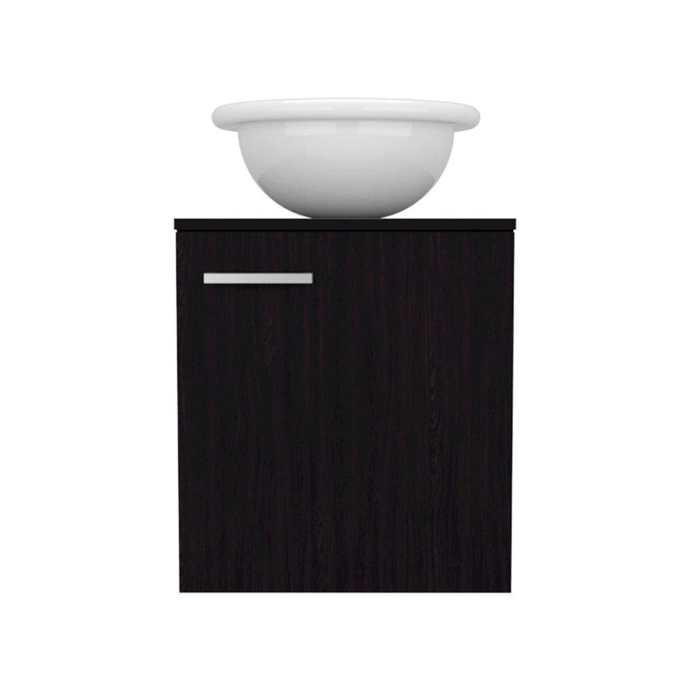 Vanity Sink, Wall-Mounted Bathroom Cabinet with Door and Basin, Compact Design. Picture 1