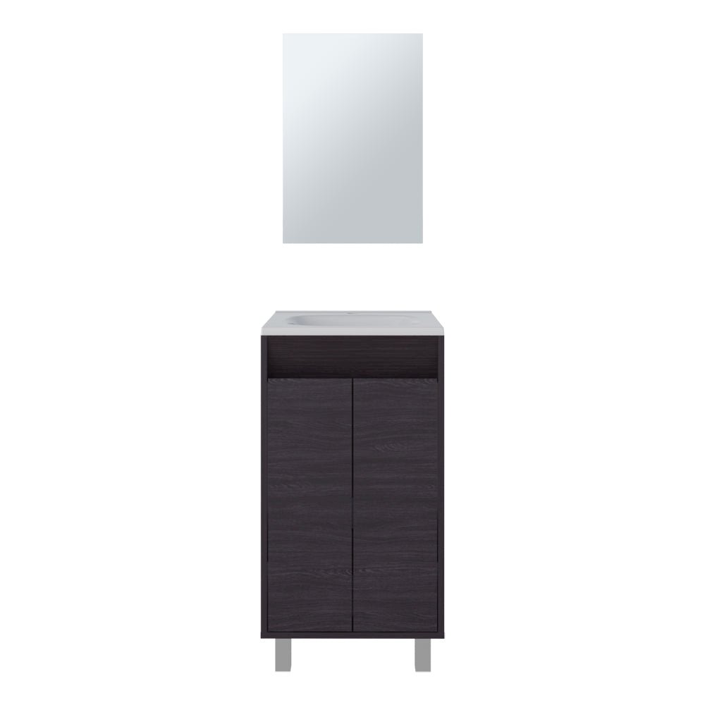 Modern Bathroom Vanity with Mirror, 2 Doors, Manufactured Wood Finish. Picture 1