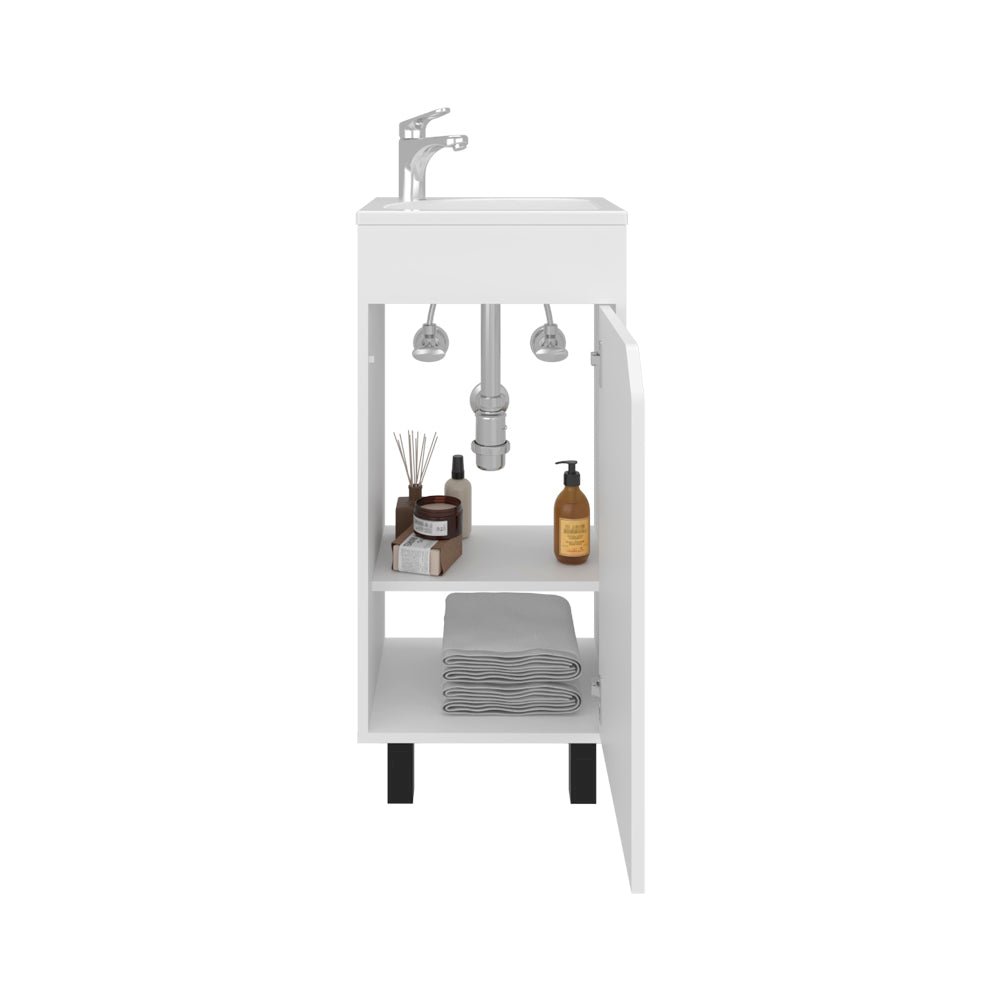 Vanity Sink, Modern Floor Cabinet, Single Door Storage, Manufactured Wood Finish. Picture 3