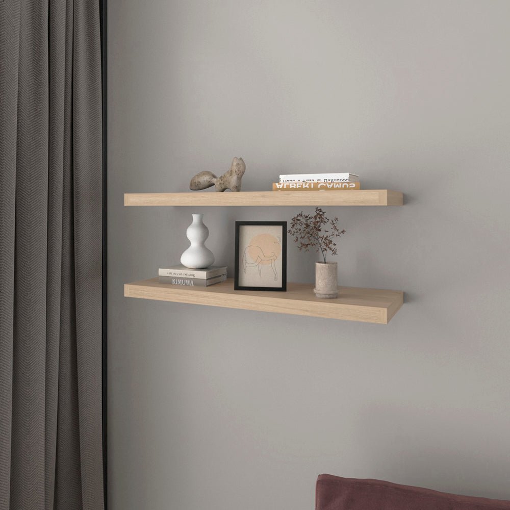 Floating Shelf Dallas, Living Room, Light Pine. Picture 2