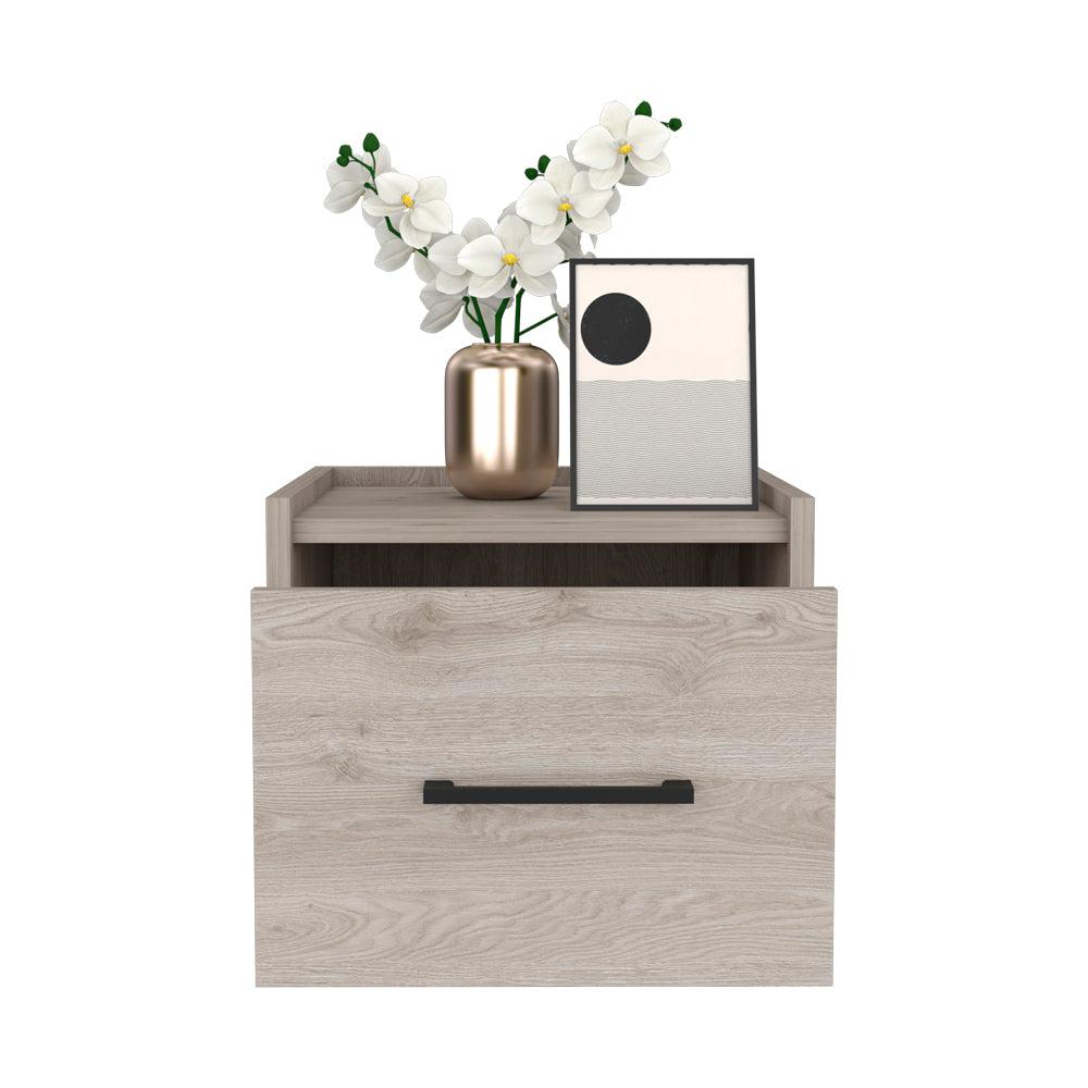 Floating Nightstand Calion, Bedroom, Light Gray. Picture 2