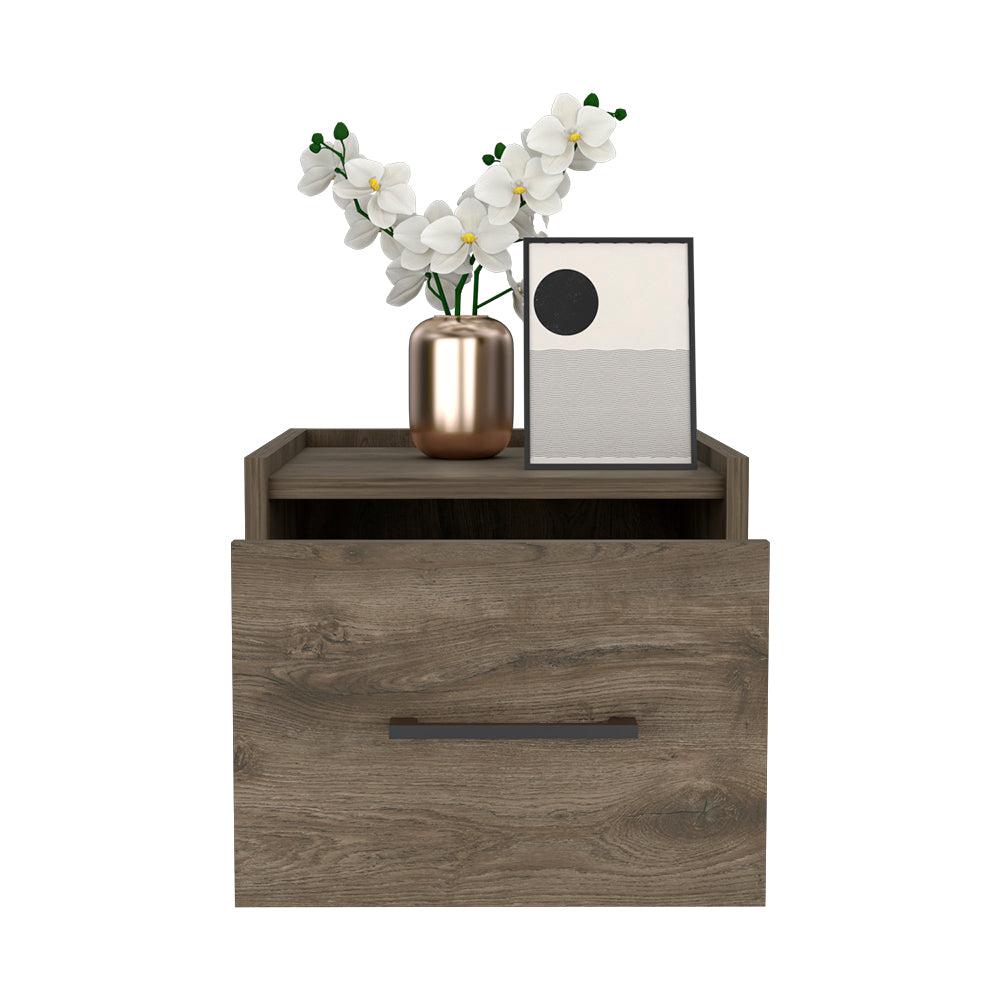 Floating Nightstand Calion, Bedroom, Dark Brown. Picture 2
