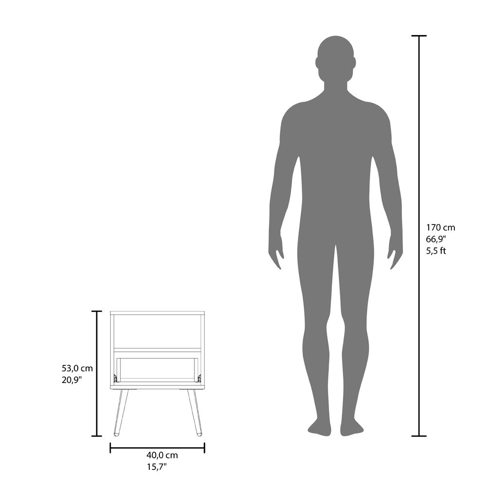 Kechi Nightstand White/Macadamia. Picture 7