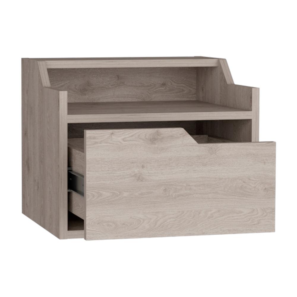 Floating Nightstand Chester, Bedroom, Light Gray. Picture 4