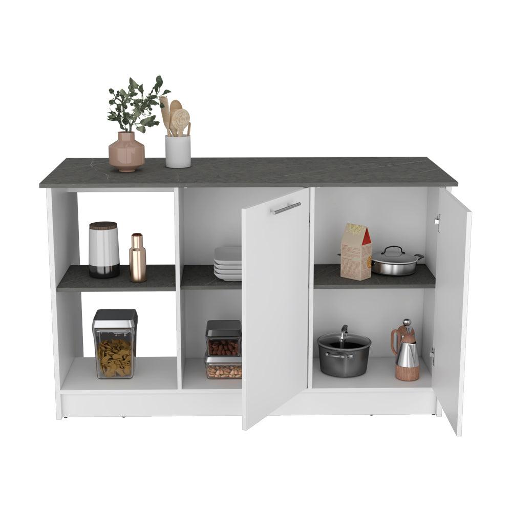 Kitchen Island Padua, Kitchen, White / Onyx. Picture 2