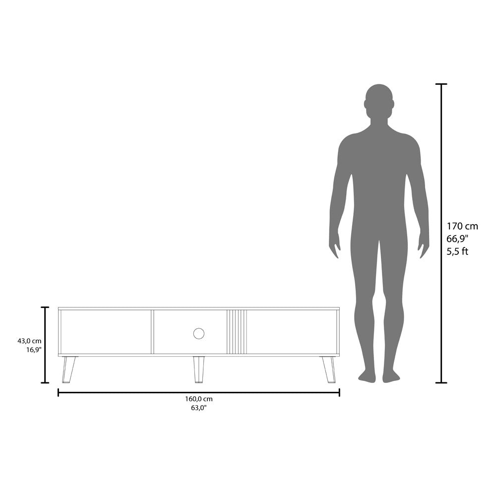 Altoona Tv Stand , Living Room, Black/Light Oak. Picture 7