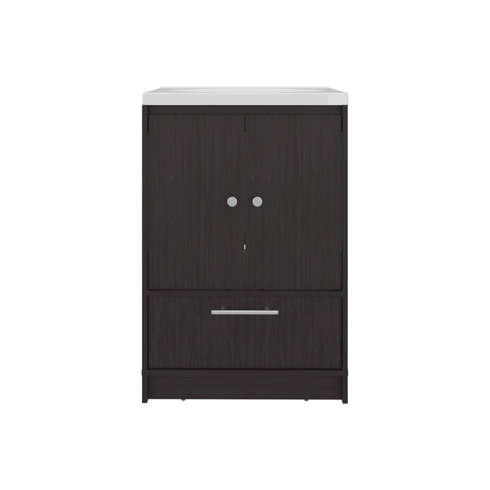 Bathroom Vanity 60 Kronos,White, for Bathroom, integrated ceramic sink. Picture 1
