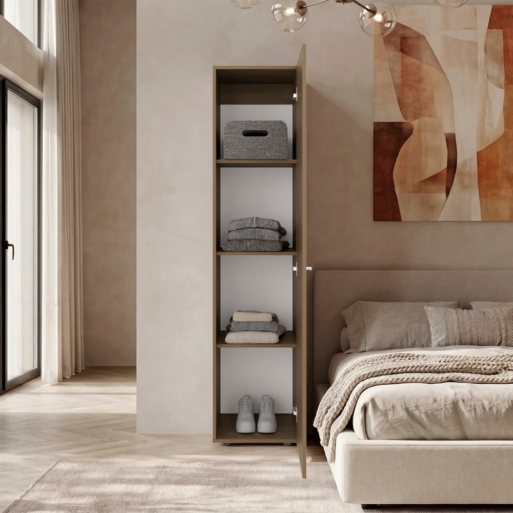 Violet Wardrobe  Beige with One Door - Modern and Practical Storage Solution. Picture 2