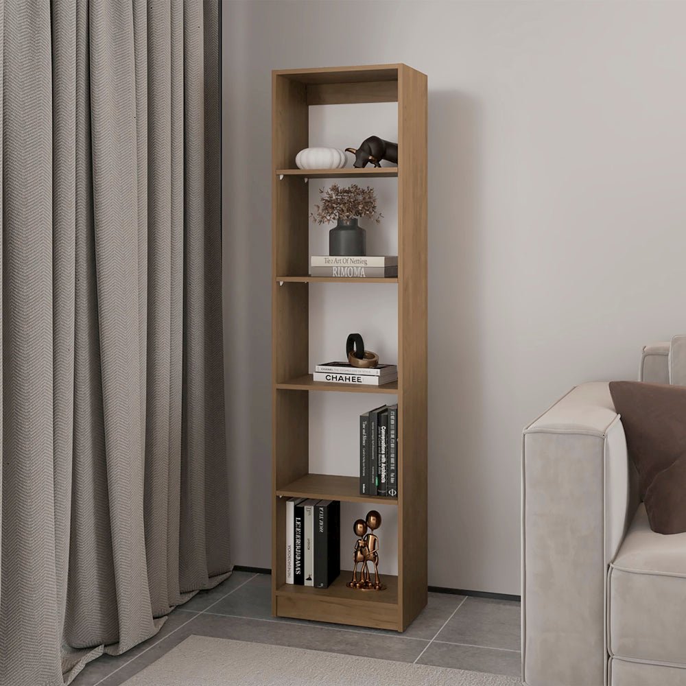 Verdi Bookcase Eco, 5 Shelves, Macadamia/White Manufactured Wood. Picture 2
