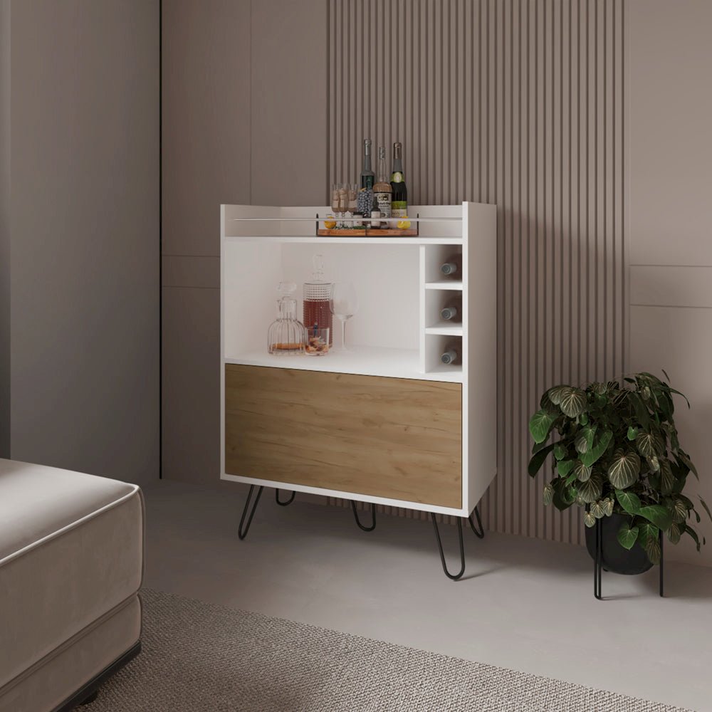 Platea Bar Cabinet, Living Room, White/Macadamia. Picture 5