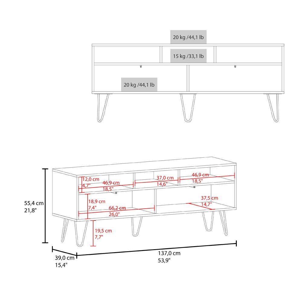 Glenns Ferry Tv Stand, Living Room,  White/Macadamia. Picture 6