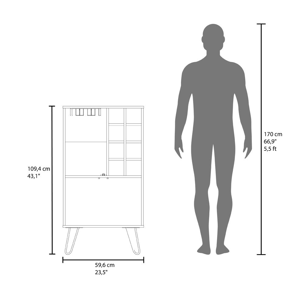 Bar Cabinet Gassville, Living Room, White Washed Oak. Picture 6