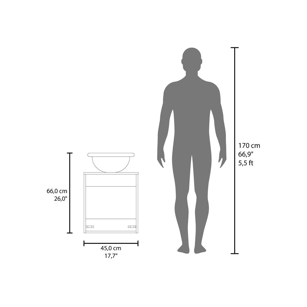 Vanity Sink, Wall-Mounted Bathroom Cabinet with Door and Basin, Compact Design. Picture 5